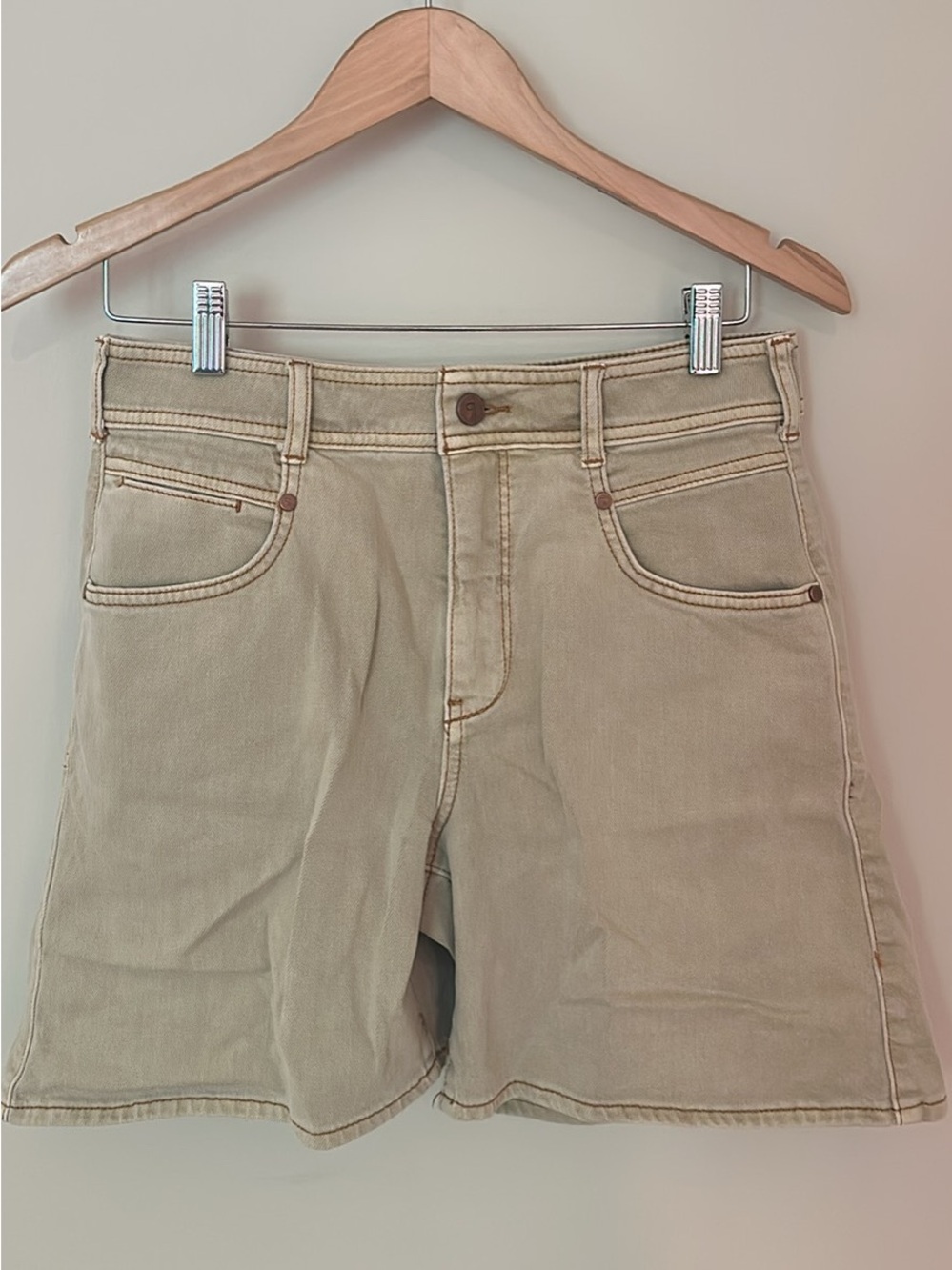 Pilcro Beige/Tan Boyfriend Denim Shorts